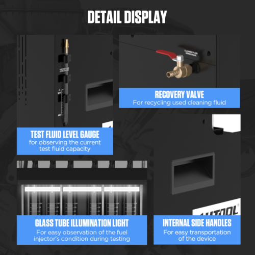 AUTOOL CT500 - Lavatrice e tester per iniettori industriali GDI/EFI/FSI