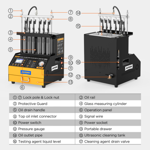AUTOOL CT500 - Lavatrice e tester per iniettori industriali GDI/EFI/FSI