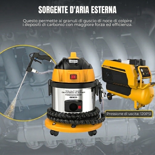 Sabbiatrice per la pulizia delle valvole AUTOOL HTS558 con polvere di noce.