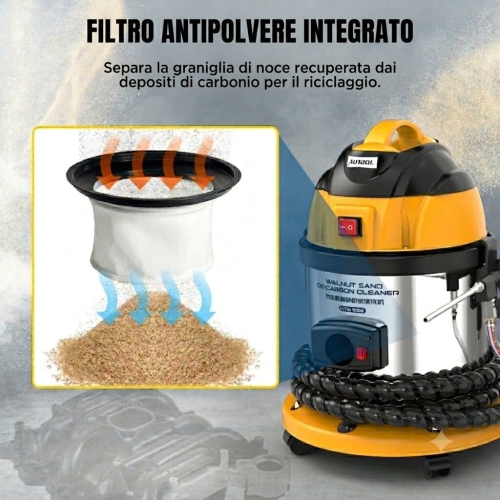 Sabbiatrice per la pulizia delle valvole AUTOOL HTS558 con polvere di noce.