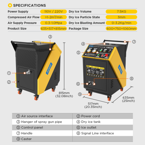 Macchina per sabbiatura a ghiaccio secco AUTOOL HTS709