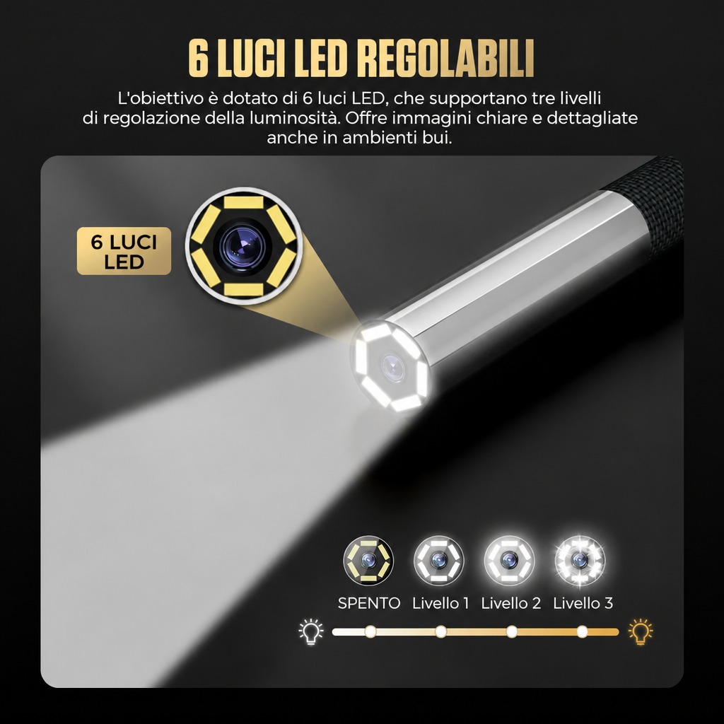 6 LED regolabili