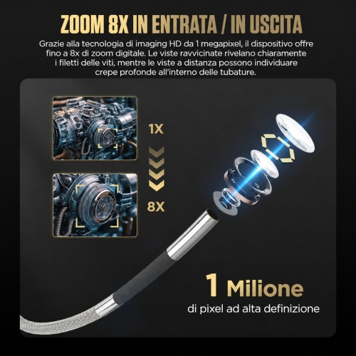 Telecamera di ispezione Endoscopio diagnostico Autool SVB408 | Schermo HD | 360° a 4 direzioni