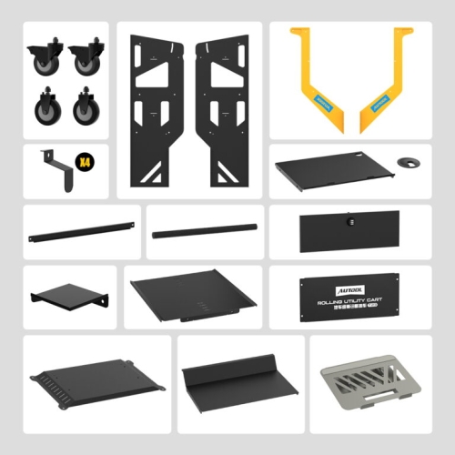 Carrello di trasporto a più livelli AUTOOL T23 con ruote e maniglia