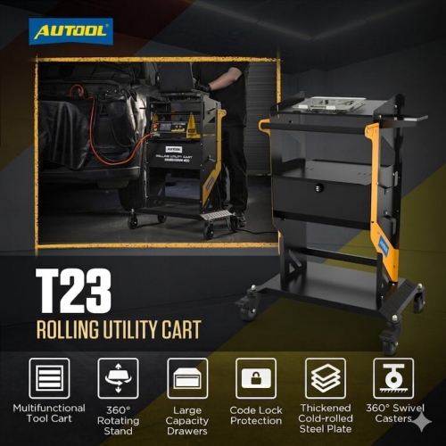 Carrello di trasporto a più livelli AUTOOL T23 con ruote e maniglia