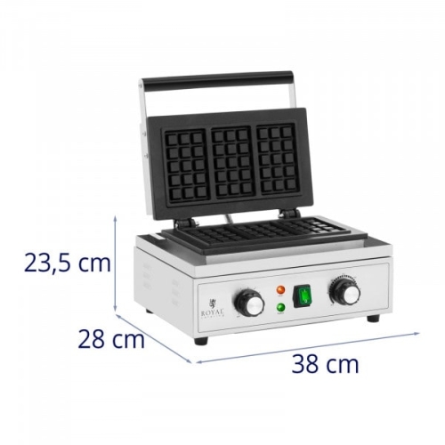 Macchina per waffle - 3 waffle belgi - 1500 W - 50 - 300°C