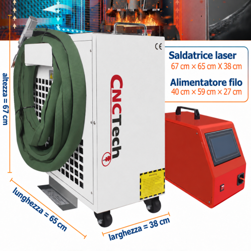 Pulitrice e saldatrice LASER 3 in 1 FIBER 1500W V3 + ACCESSORI