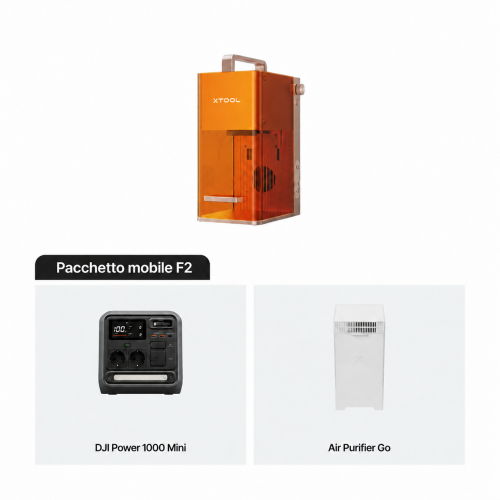 xTool F2 — incisore portatile a doppio laser IR da 5 W e a diodi da 15 W