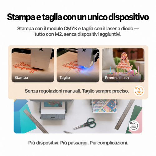 Stampa e taglio con xTool M2