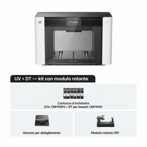 xTool O1 Omni Printer — stampante UV, UV DTF, DTG e DTF 4 in 1 xTool O1 Omni Printer — stampante UV, UV DTF, DTG e DTF 4 in 1