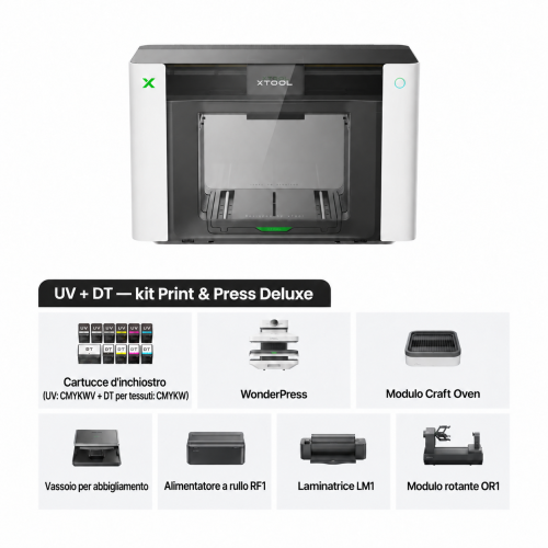 xTool O1 Omni Printer — stampante UV, UV DTF, DTG e DTF 4 in 1 xTool O1 Omni Printer — stampante UV, UV DTF, DTG e DTF 4 in 1