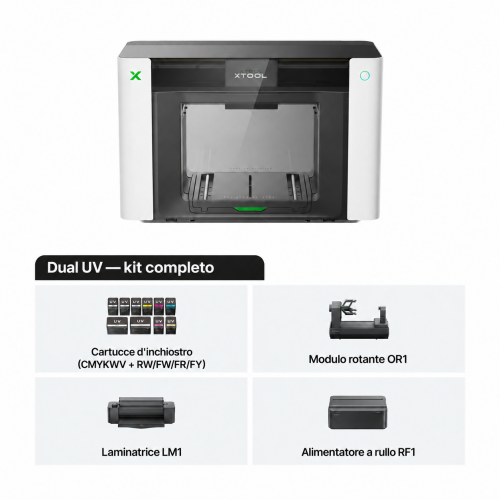 xTool O1 Omni Printer — stampante UV, UV DTF, DTG e DTF 4 in 1 xTool O1 Omni Printer — stampante UV, UV DTF, DTG e DTF 4 in 1