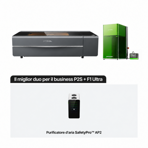 xTool P2S con F1 Ultra — kit professionale xTool P2S con F1 Ultra — kit professionale