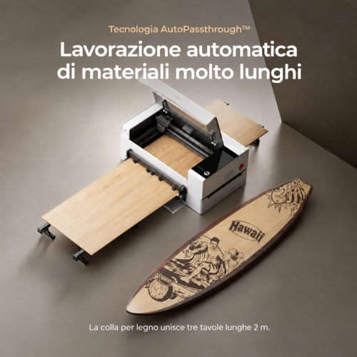 AutoPassthrough™ — lavorazione automatica di materiali lunghi AutoPassthrough™ — lavorazione automatica di materiali lunghi