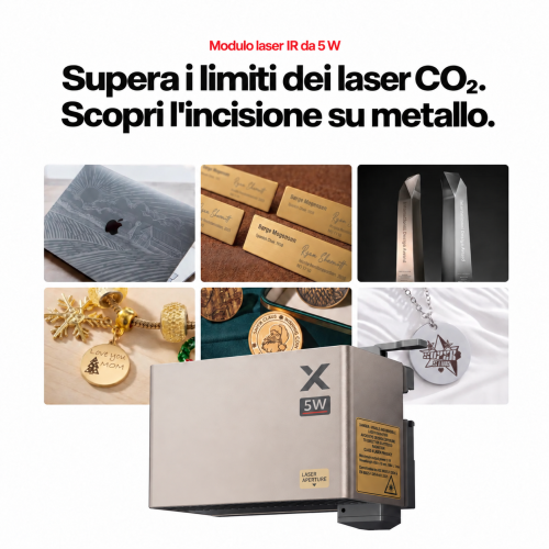 Modulo IR da 5 W ed esempi di incisione su metallo Modulo IR da 5 W ed esempi di incisione su metallo