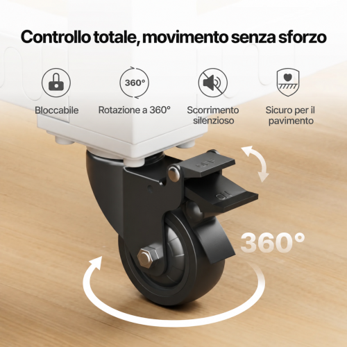 Ruota piroettante a 360 gradi con freno del supporto mobile xTool
