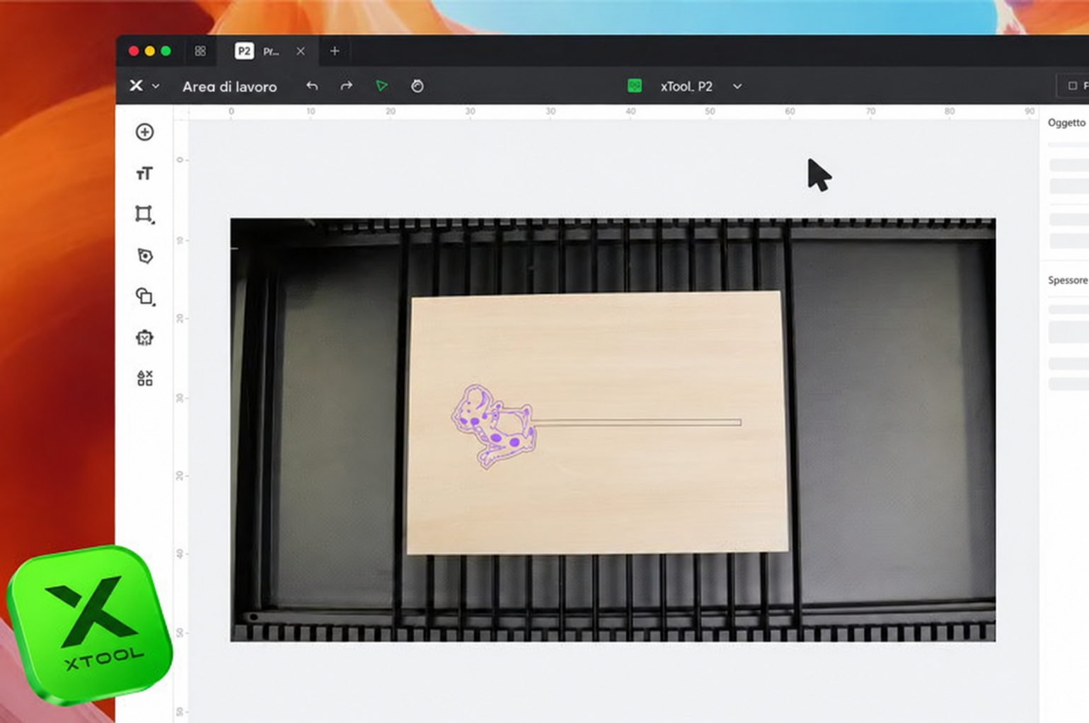 xTool Studio per preparare i progetti