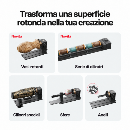 xTool RA3 e RA3 Lite: incisione rotante intelligente di anelli, tazze e decorazioni xTool RA3 e RA3 Lite: incisione rotante intelligente di anelli, tazze e decorazioni