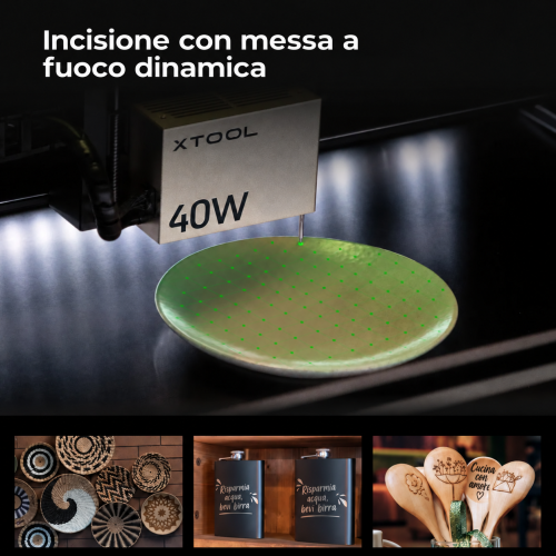 xTool S1 con modulo IR 1064 nm — macchina chiusa per taglio e incisione laser a diodi