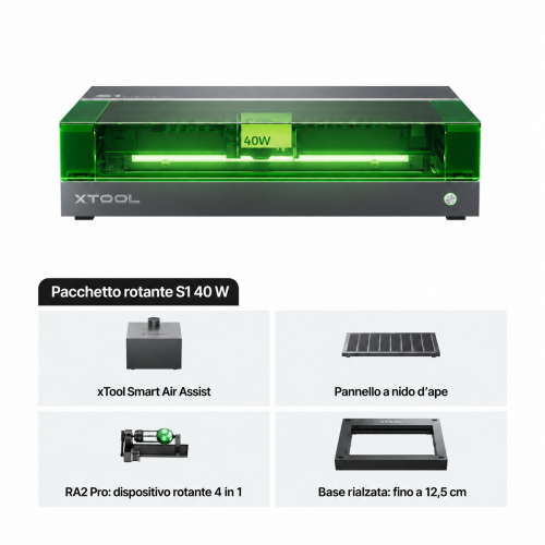 xTool S1 — macchina chiusa per taglio e incisione laser a diodi