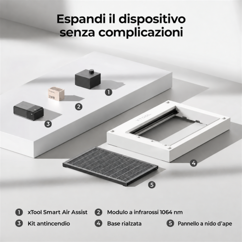 xTool S1 — macchina chiusa per taglio e incisione laser a diodi