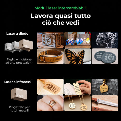 xTool S1 — macchina chiusa per taglio e incisione laser a diodi