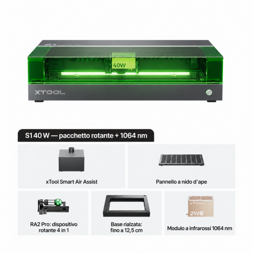 xTool S1 — macchina chiusa per taglio e incisione laser a diodi