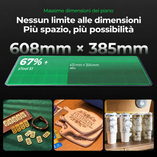xTool S1 — macchina chiusa per taglio e incisione laser a diodi