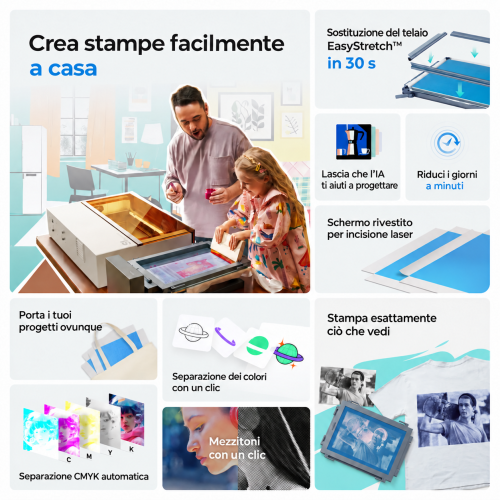 Stampante serigrafica xTool: la prima soluzione serigrafica abilitata dal laser