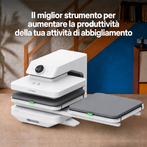 xTool Dual Station — due postazioni che semplificano la personalizzazione dell'abbigliamento xTool Dual Station — due postazioni che semplificano la personalizzazione dell'abbigliamento