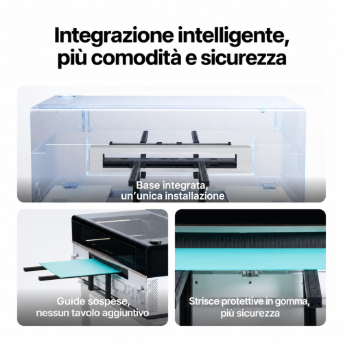 Alimentatore xTool P3 — struttura integrata e montaggio pratico